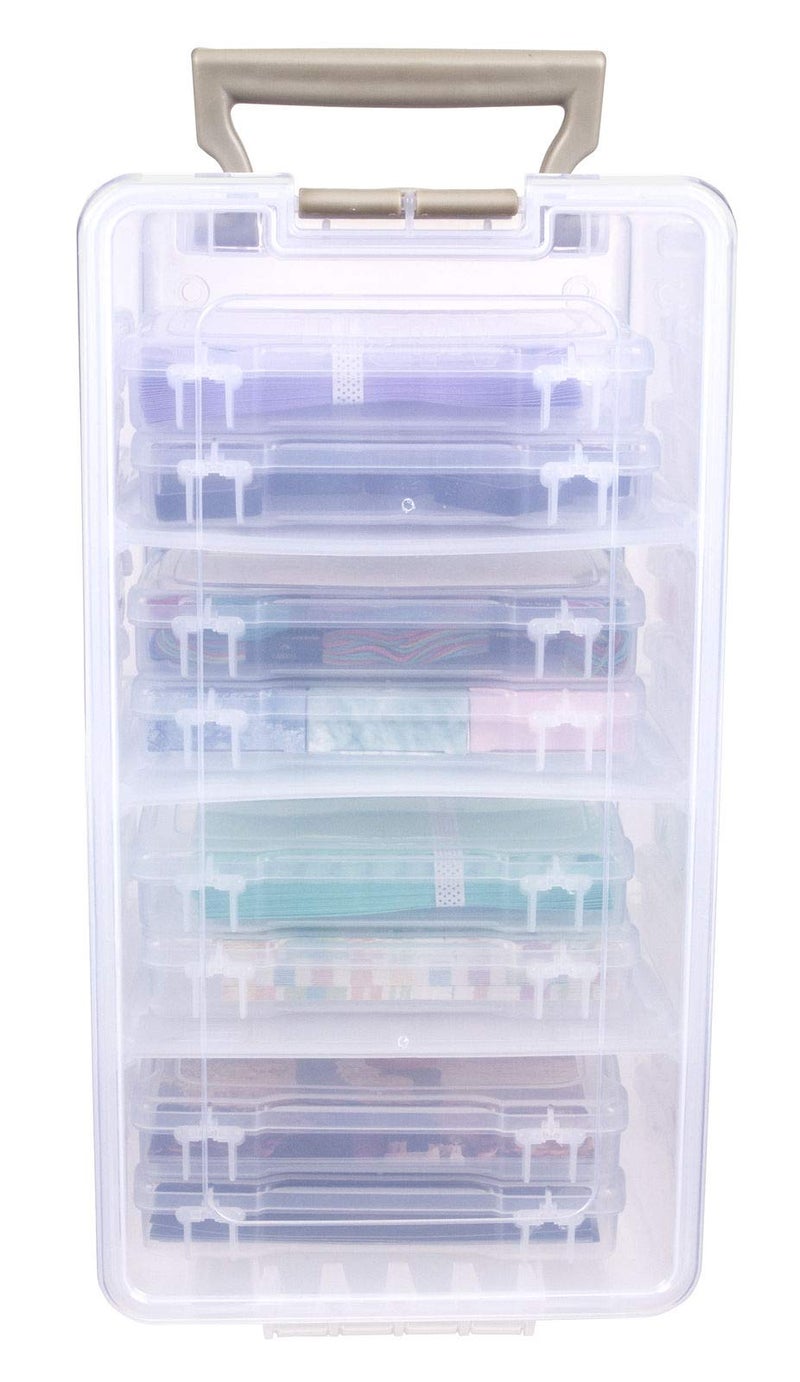 ArtBin Semi Satchel Photo Storage Photo & Craft Organizer Set, Large Box with [8] Plastic Storage Cases Inside, Clear - Image 2